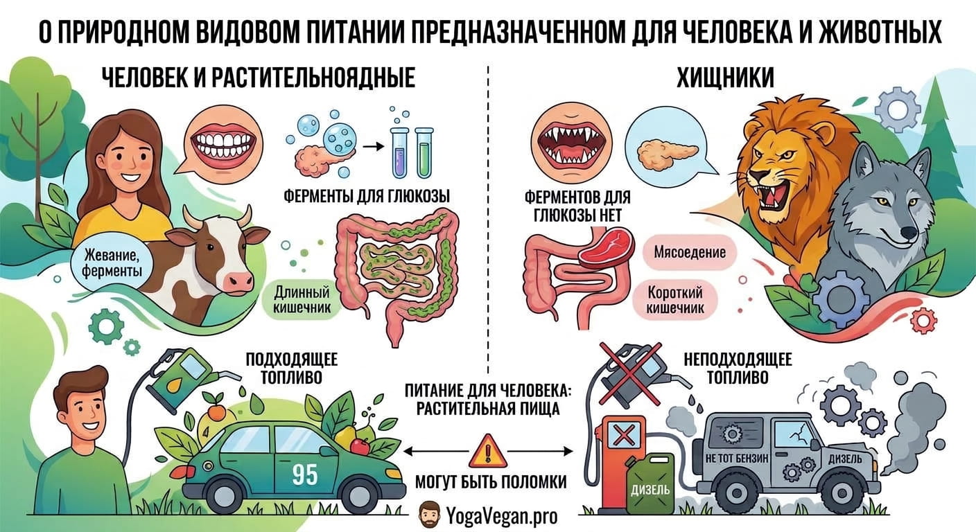 О природном видовом питании предназначенном для человека