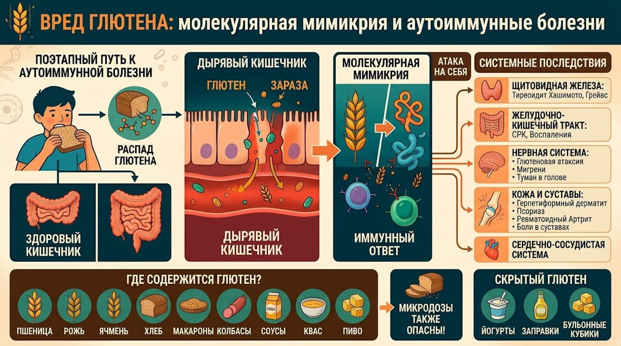 🌾 Вред глютена