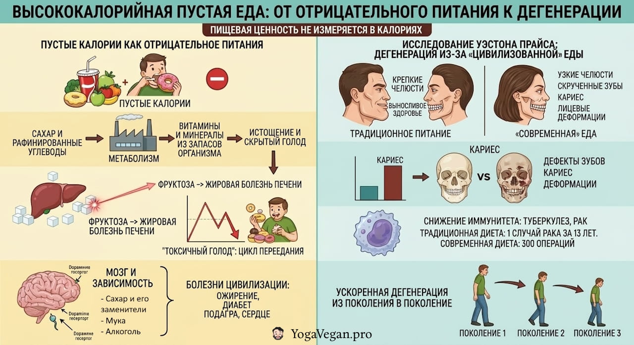 🍰 Высококалорийная пустая еда вредит здоровью