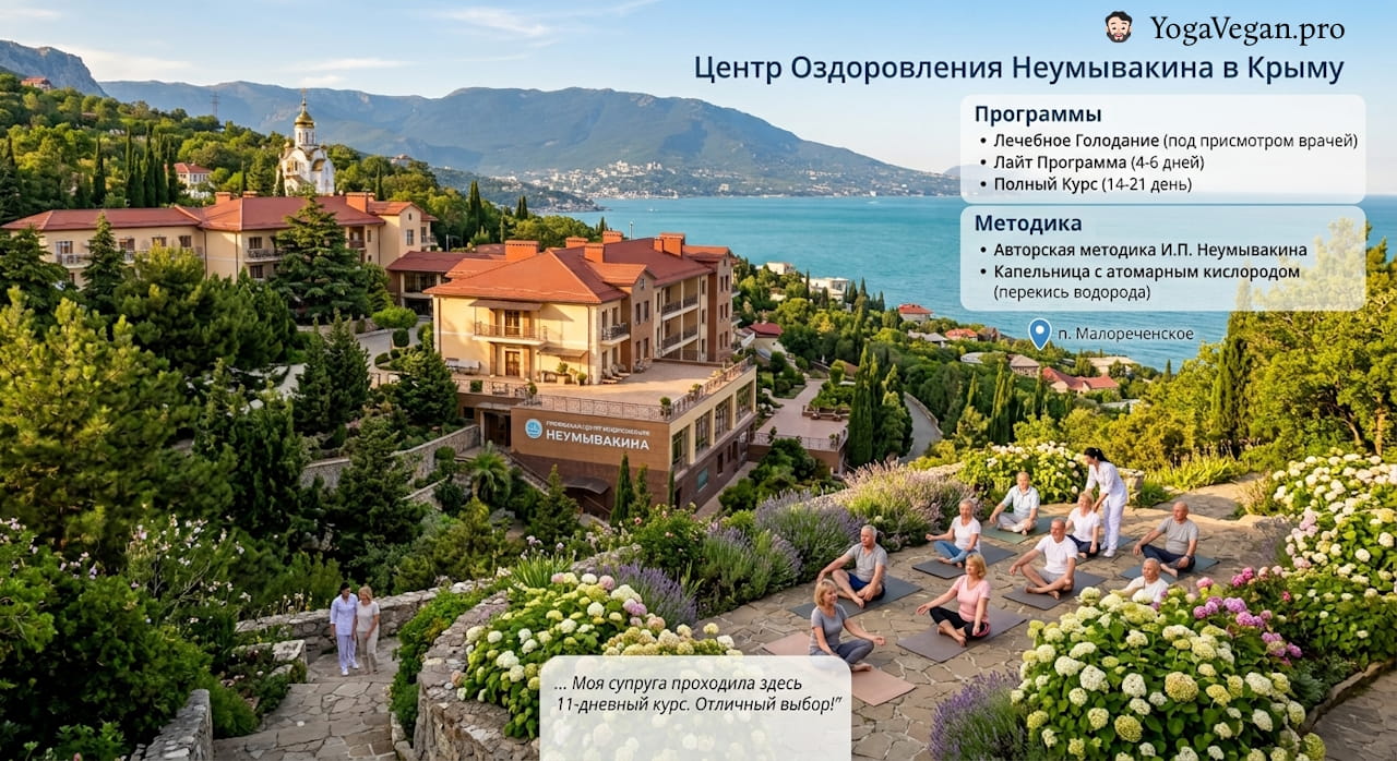 ⭐ Центр оздоровления Неумывакина в Крыму: голодание, йога, программы и отзывы