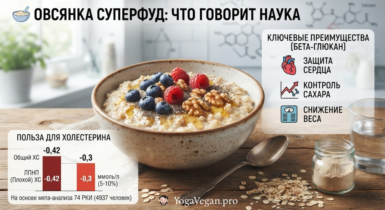 🥣 Овсянка суперфуд: что говорит наука?