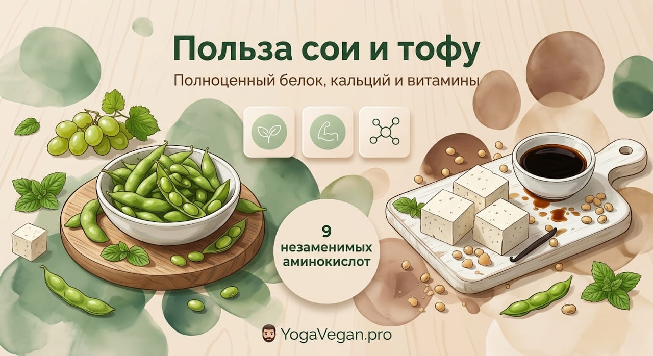 🫛 Соя и тофу - отличные источники всех необходимых аминокислот
